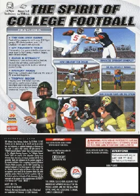 NCAA Football 2003 box cover back